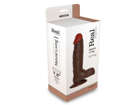 Dildo-REALISTIC DILDO REAL RAPTURE BROWN 7.5"""""""""""""""" - 2