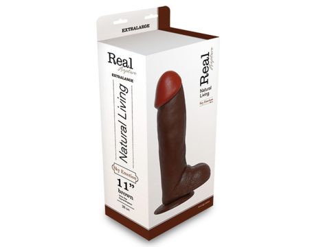 Dildo-REALISTIC DILDO REAL RAPTURE BROWN 11""""""""""""""""