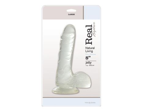 Dildo-JELLY DILDO REAL RAPTURE CLEAR 8""""""""""""""""