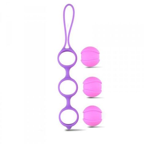 Kulki-Palline Vaginali Bi-Balls Triple Purple - 4