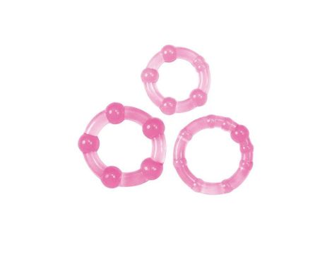 Kit di 3 anelli fallici Timeless Stud (rosa)