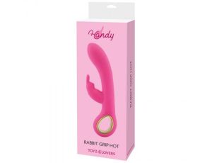 Wibrator-VIBRATORE RABBIT HANDY RISCALDANTE RABBIT GRIP HOT PINK - image 2