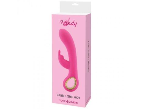 Wibrator-VIBRATORE RABBIT HANDY RISCALDANTE RABBIT GRIP HOT PINK - 2