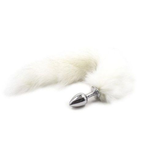 Plug anale con coda Long Fox Tail bianca