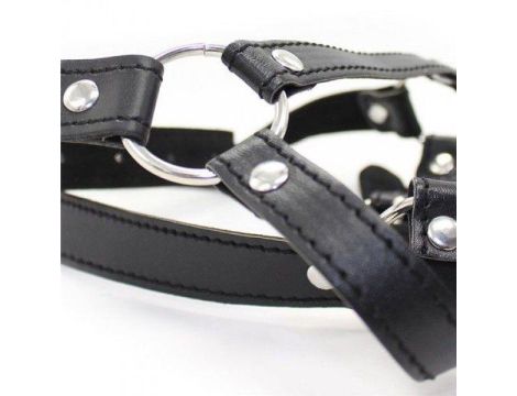 Knebel-Imbracatura per testa con anello Head Harness+Ring Gag - 3