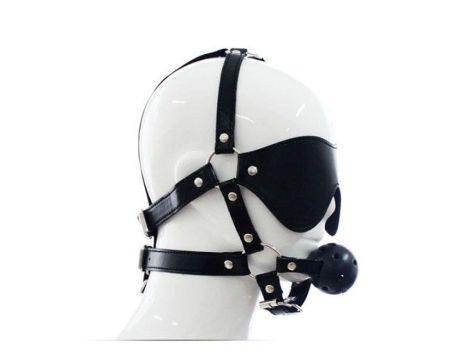 Imbracatura per viso con Maschera per occhi e morso Total Head Harness Restraint black