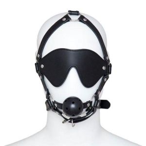 Imbracatura per viso con Maschera per occhi e morso Total Head Harness Restraint black - image 2