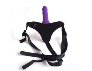 Cintura regolabile strap-on Purple con fallo realistico - image 2