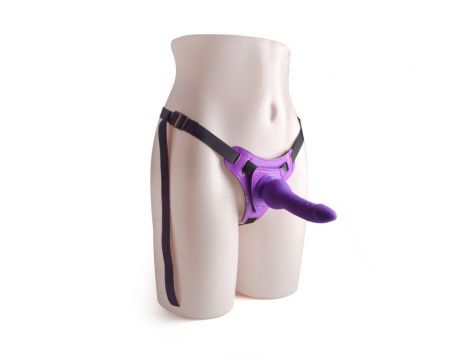 Cintura regolabile strap-on Purple con fallo realistico