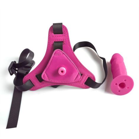 Cintura regolabile strap-on Pink con fallo realistico - 4