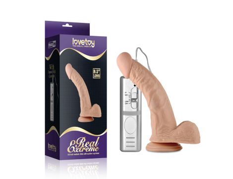 8.5"" Real Extreme Vibrating Dildo Flesh