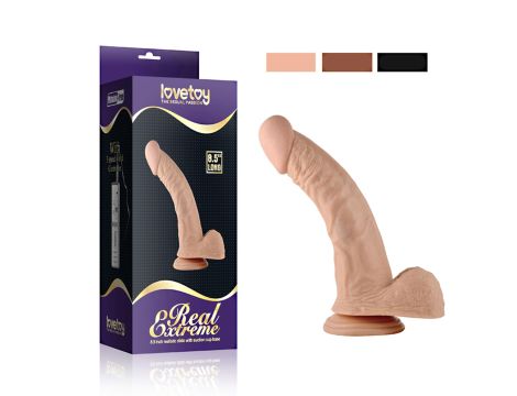 8.5"" Real Extreme Vibrating Dildo Flesh - 2