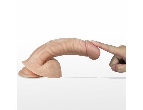 8.5"" Real Extreme Vibrating Dildo Flesh - 4