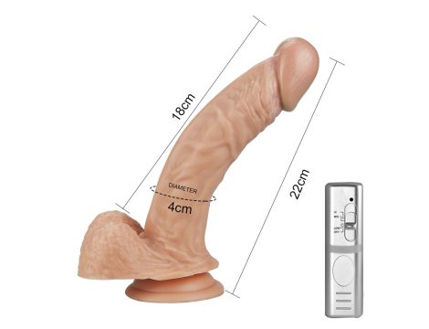 8.5"" Real Extreme Vibrating Dildo Flesh - 5