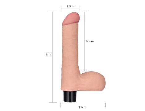 8"" REAL SOFTEE Vibrating Dildo - 7