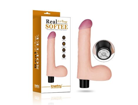 8"" REAL SOFTEE Vibrating Dildo - 8