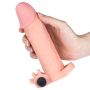 Add 2"" Pleasure X Tender Vibrating Penis Sleeve Flesh - 6