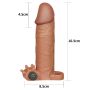 Add 2"" Pleasure X Tender Vibrating Penis Sleeve Brown - 3