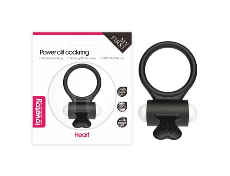 Power Clit Silicone Cockring Black