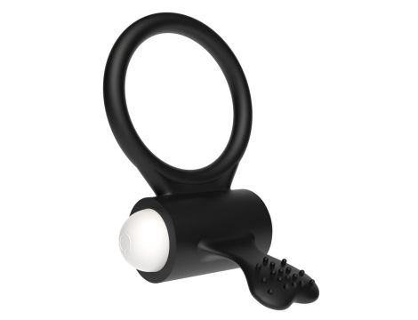 Power Clit Silicone Cockring Black - 5