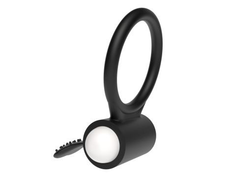 Power Clit Silicone Cockring Black - 6