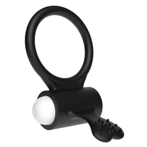 Power Clit Silicone Cockring Black - 5