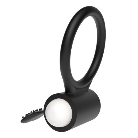 Power Clit Silicone Cockring Black - 6