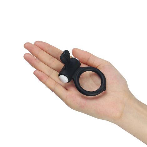 Power Clit Silicone Cockring Black - 8