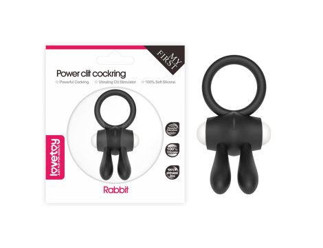 Power Clit Silicone Cockring Black