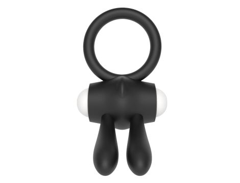 Power Clit Silicone Cockring Black - 3