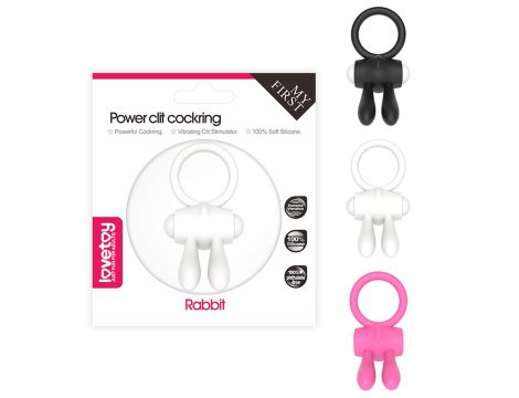 Power Clit Silicone Cockring Black - 7