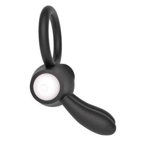 Power Clit Silicone Cockring Black - 4