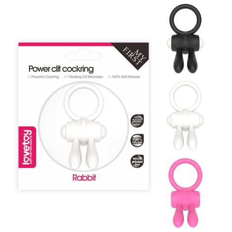 Power Clit Silicone Cockring Black - 7