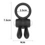 Power Clit Silicone Cockring Black - 7