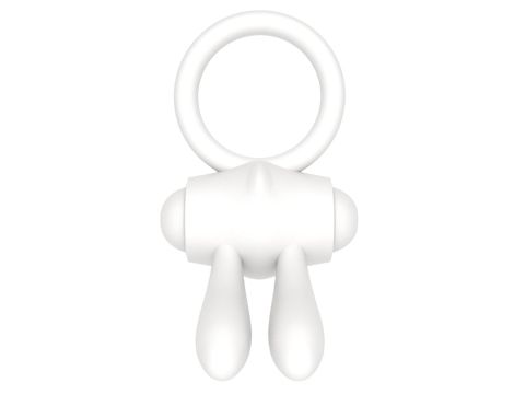 Power Clit Silicone Cockring White - 3