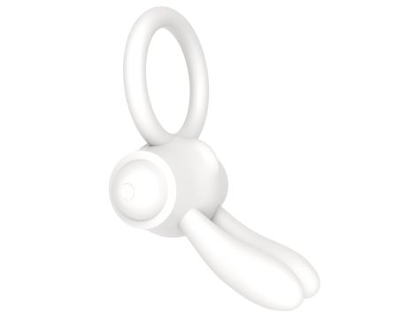 Power Clit Silicone Cockring White - 4