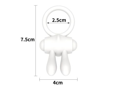 Power Clit Silicone Cockring White - 6