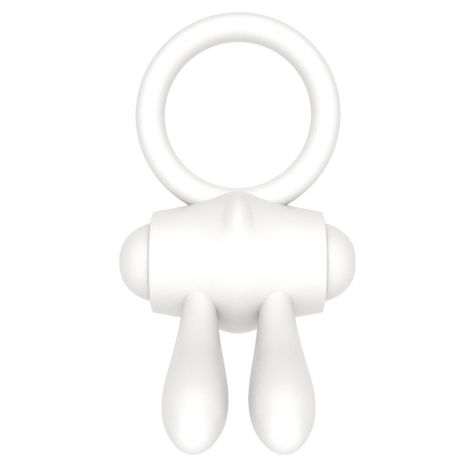 Power Clit Silicone Cockring White - 3