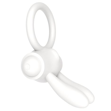 Power Clit Silicone Cockring White - 4