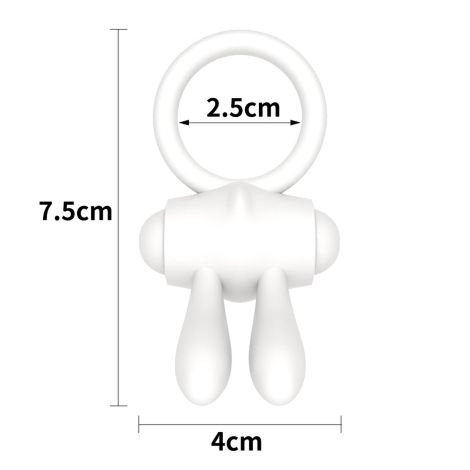 Power Clit Silicone Cockring White - 6