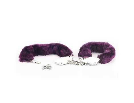 Fetish Pleasure Fluffy Handcuffs Purple - 3