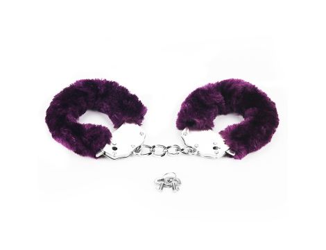 Fetish Pleasure Fluffy Handcuffs Purple - 6