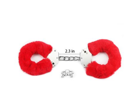 Fetish Pleasure Fluffy Handcuffs Red - 2