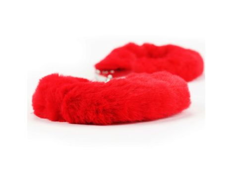 Fetish Pleasure Fluffy Handcuffs Red - 3