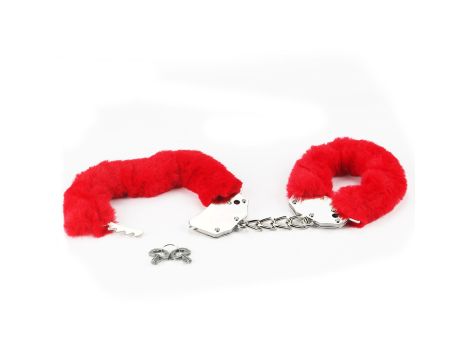 Fetish Pleasure Fluffy Handcuffs Red - 4