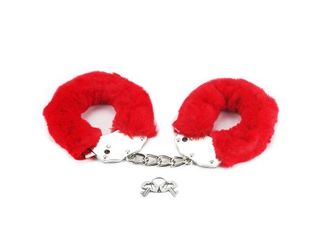 Fetish Pleasure Fluffy Handcuffs Red - 6