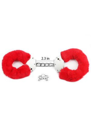 Fetish Pleasure Fluffy Handcuffs Red - image 2