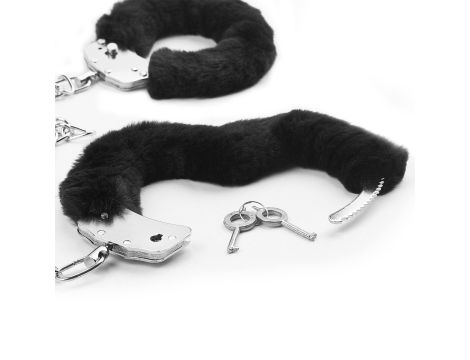 Fetish Pleasure Fluffy Leg Cuffs Black - 3