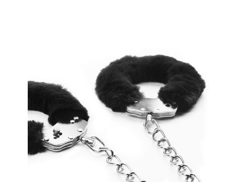 Fetish Pleasure Fluffy Leg Cuffs Black - 4