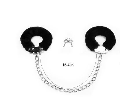 Fetish Pleasure Fluffy Leg Cuffs Black - 7